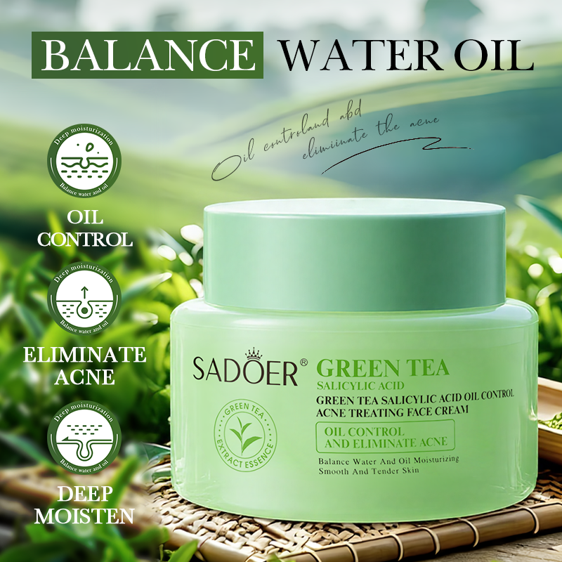 SADOER Green Tea Salicylic Acid Oil-Controlling Acne-Removing Face Cream 50g
