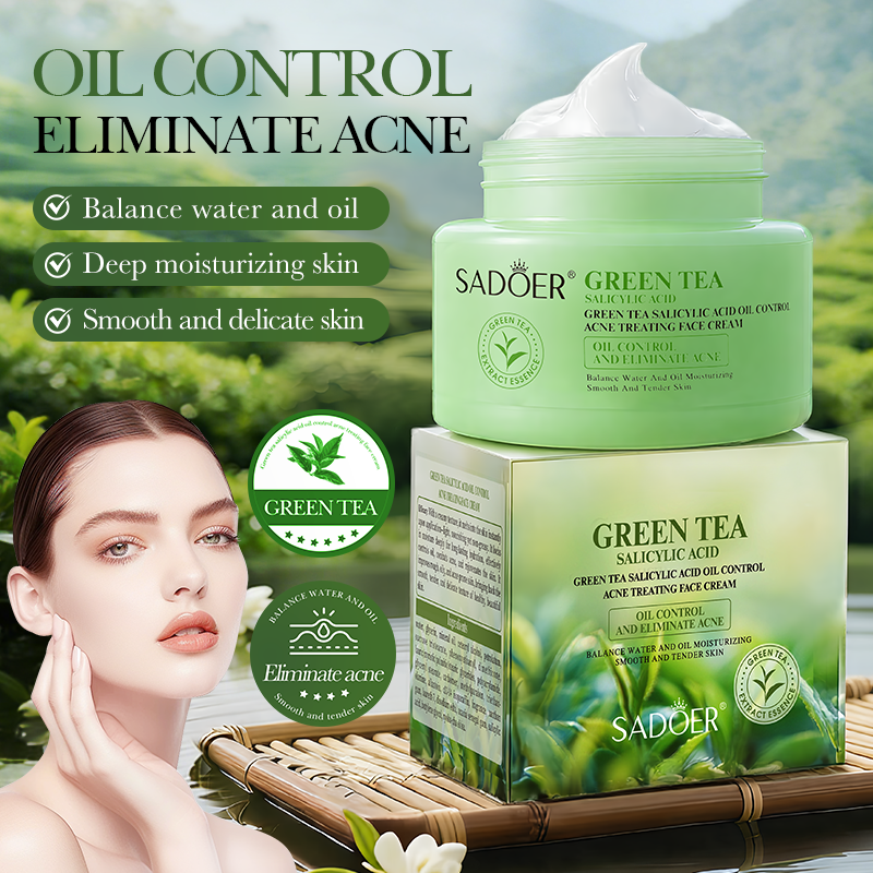 SADOER Green Tea Salicylic Acid Oil-Controlling Acne-Removing Face Cream 50g