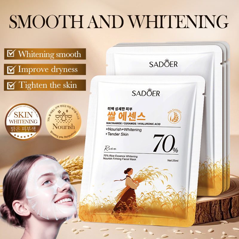 SADOER 70% Rice Essence Whitening, Nourishing, and Firming Facial Mask 25ml/Piece