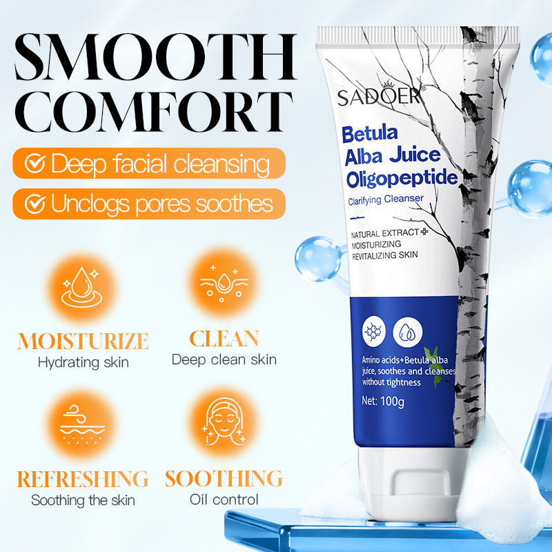 SADOER White Birch Tree Juice Oligopeptide Cleansing Facial Milk
100g