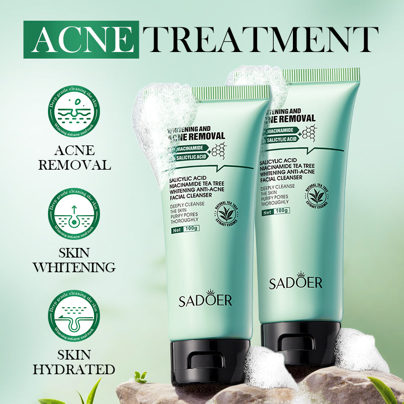 SADOER Salicylic Acid Niacinamide Tea Tree Whitening Acne Cleanser 100g