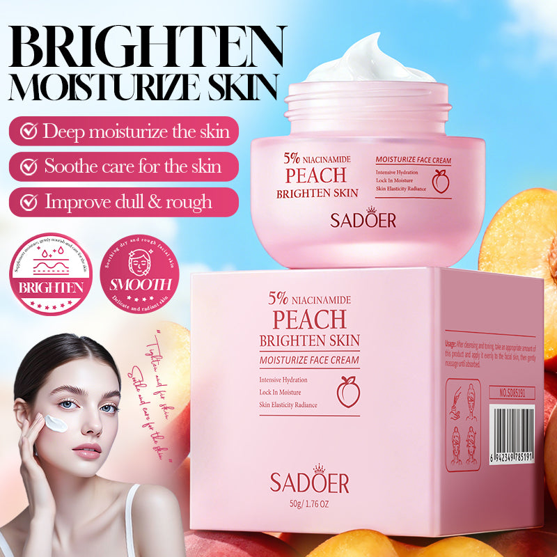 SADOER Niacinamide Peach Moisturizing and Brightening Face Cream 50g