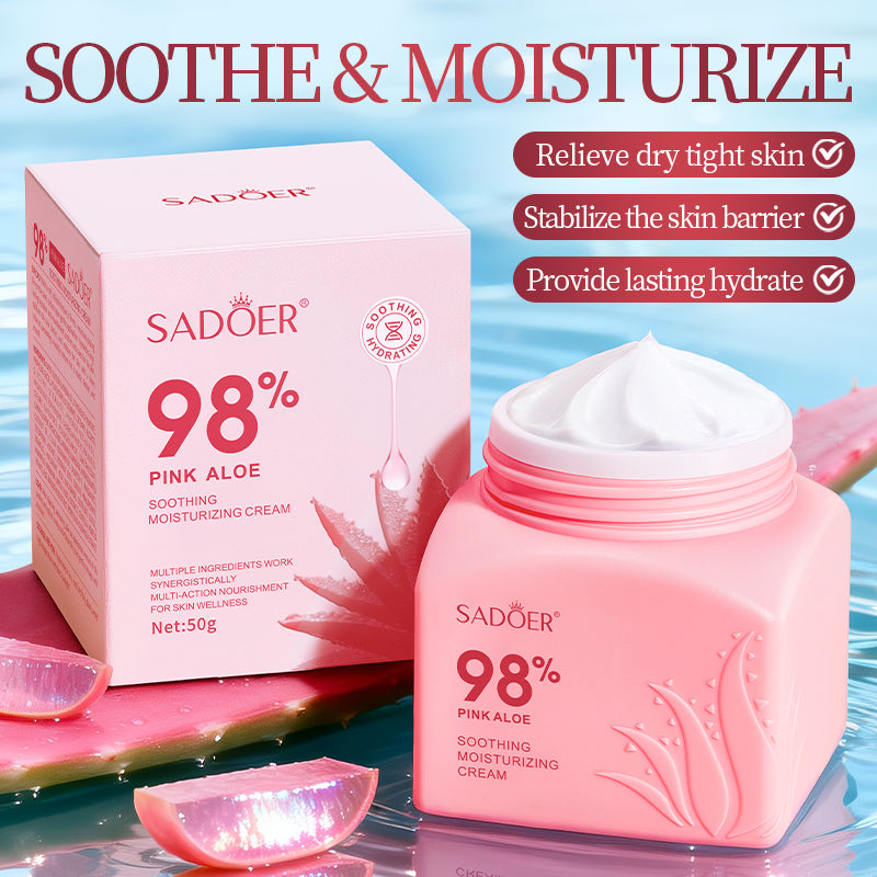SADOER Pink Aloe Vera Soothing Moisturizing Cream 50g