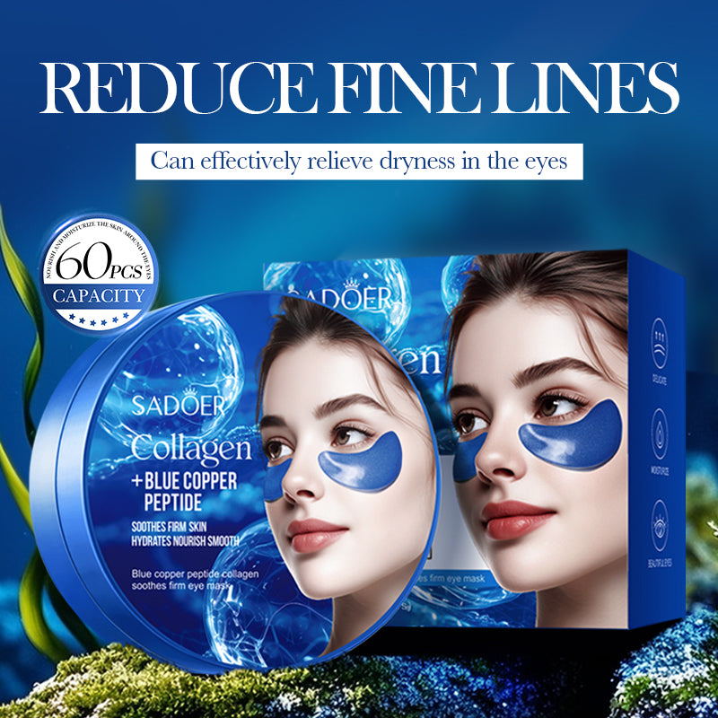 SADOER Blue Copper Peptide Collagen Soothing and Firming Eye Mask 80g (60pcs/30pairs)