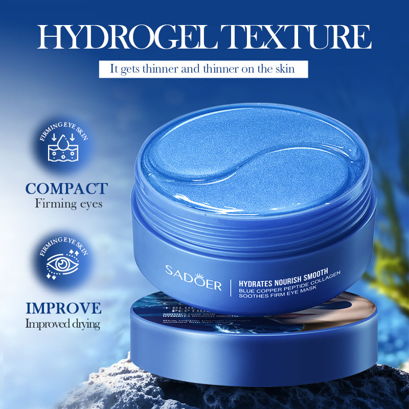 SADOER Blue Copper Peptide Collagen Soothing and Firming Eye Mask 80g (60pcs/30pairs)