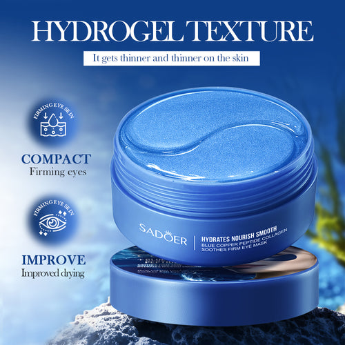 SADOER Blue Copper Peptide Collagen Soothing and Firming Eye Mask 80g (60pcs/30pairs)