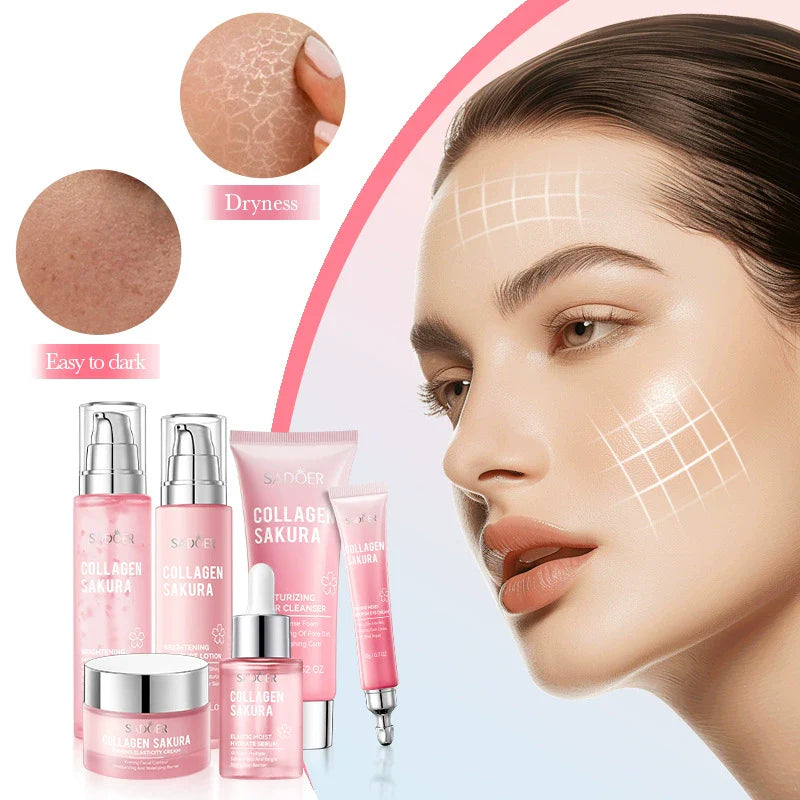 SADOER Sakura Collagen Moisturizing and Hydrating Skin Care Set