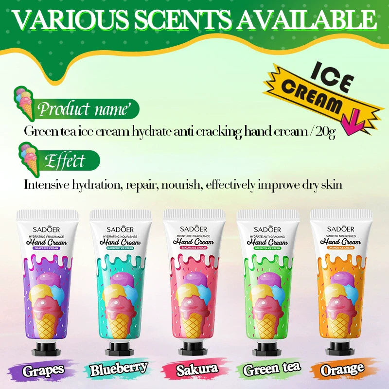SADOER's green tea ice cream hydrating Hand Cream for autumn and winter