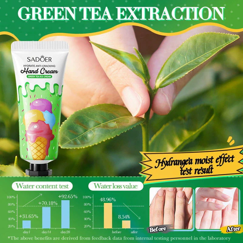 SADOER's green tea ice cream hydrating Hand Cream for autumn and winter