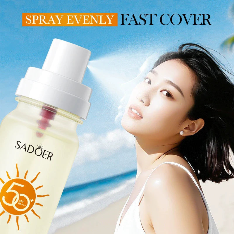 SADOER Hydrating Multi-effect Sunscreen Spray is refreshing and moisturizing