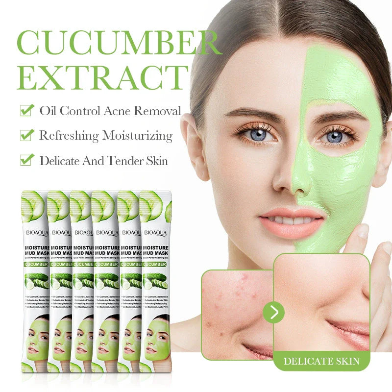 BIOAOUA Cucumber Moisturizing Mud Mask Unpackaged Smooth and rejuvenating Skin Cleansing Mud Mask